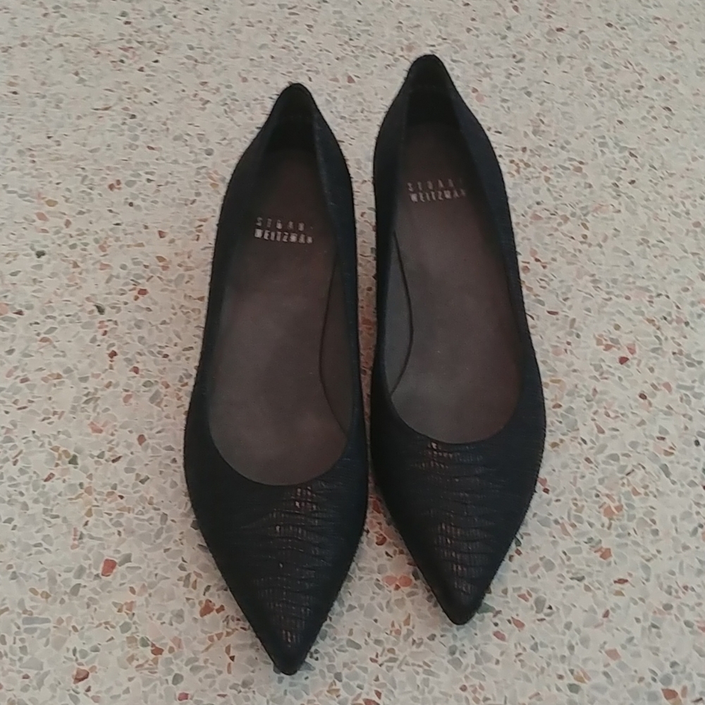 Stuart Weitzman Black Kitten Heel